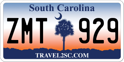 SC license plate ZMT929
