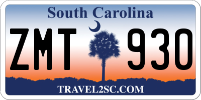 SC license plate ZMT930