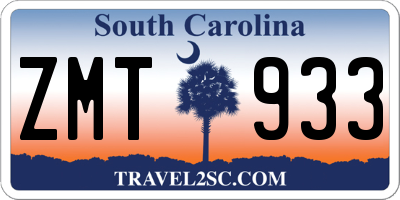 SC license plate ZMT933