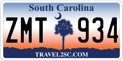 SC license plate ZMT934