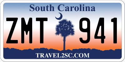 SC license plate ZMT941