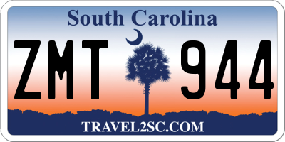 SC license plate ZMT944