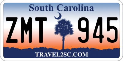 SC license plate ZMT945