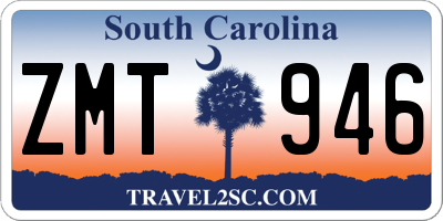 SC license plate ZMT946