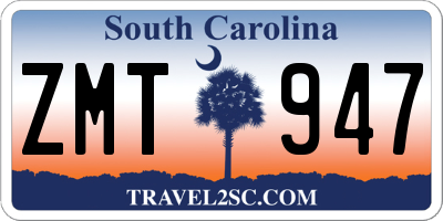 SC license plate ZMT947