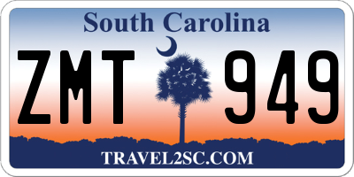 SC license plate ZMT949