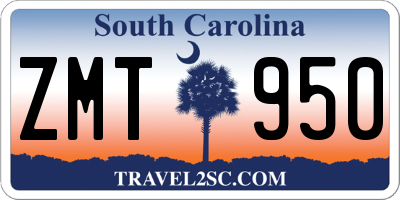 SC license plate ZMT950