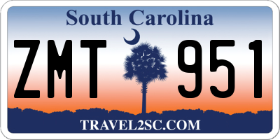 SC license plate ZMT951