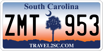 SC license plate ZMT953