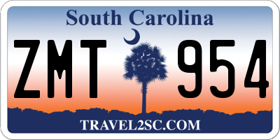 SC license plate ZMT954
