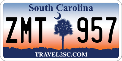 SC license plate ZMT957