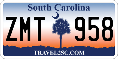SC license plate ZMT958
