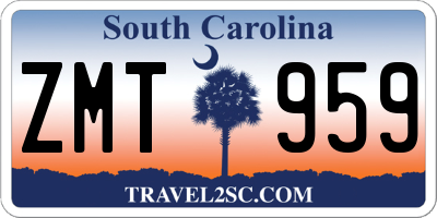 SC license plate ZMT959