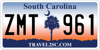 SC license plate ZMT961
