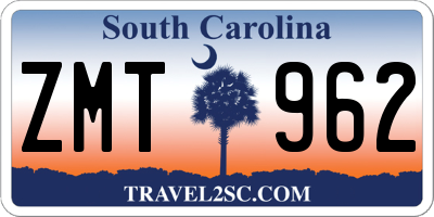 SC license plate ZMT962
