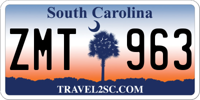 SC license plate ZMT963