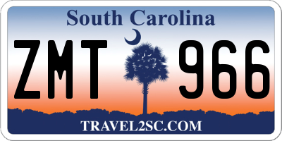 SC license plate ZMT966