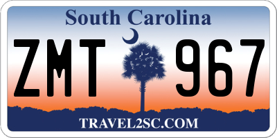 SC license plate ZMT967