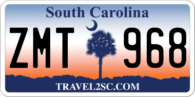 SC license plate ZMT968