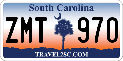 SC license plate ZMT970