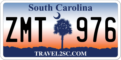SC license plate ZMT976
