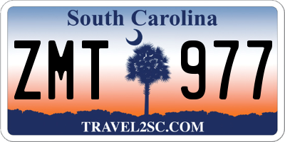 SC license plate ZMT977
