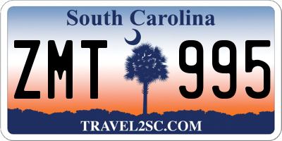SC license plate ZMT995