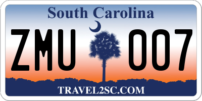 SC license plate ZMU007