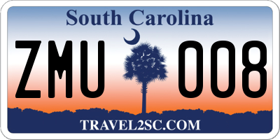 SC license plate ZMU008