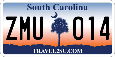 SC license plate ZMU014
