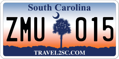 SC license plate ZMU015