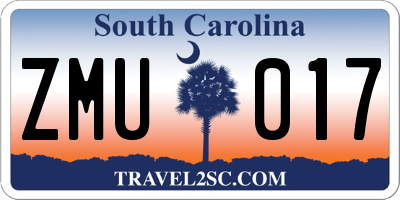 SC license plate ZMU017