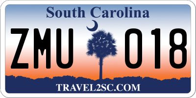 SC license plate ZMU018