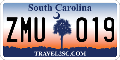 SC license plate ZMU019