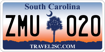SC license plate ZMU020