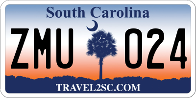 SC license plate ZMU024
