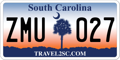 SC license plate ZMU027