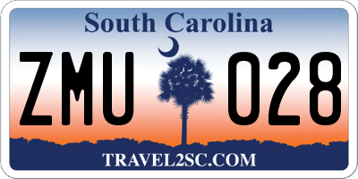 SC license plate ZMU028