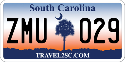 SC license plate ZMU029