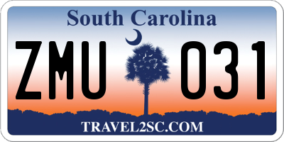 SC license plate ZMU031