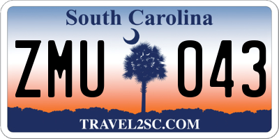 SC license plate ZMU043