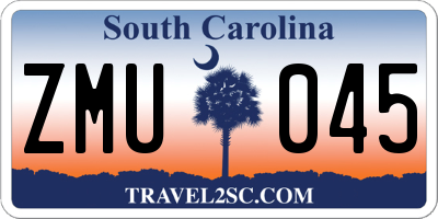 SC license plate ZMU045
