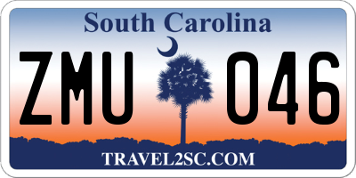 SC license plate ZMU046
