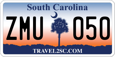 SC license plate ZMU050