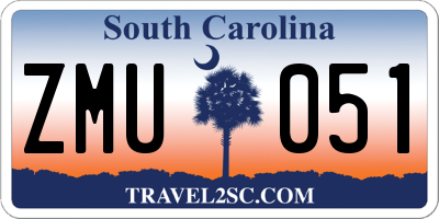 SC license plate ZMU051