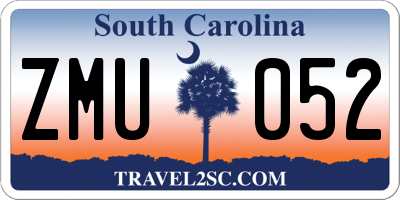 SC license plate ZMU052