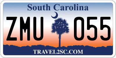 SC license plate ZMU055