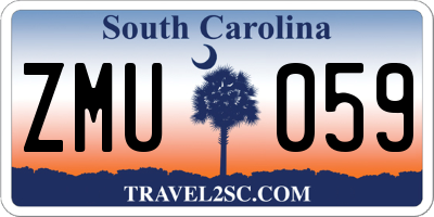 SC license plate ZMU059