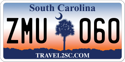 SC license plate ZMU060