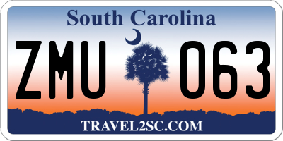 SC license plate ZMU063